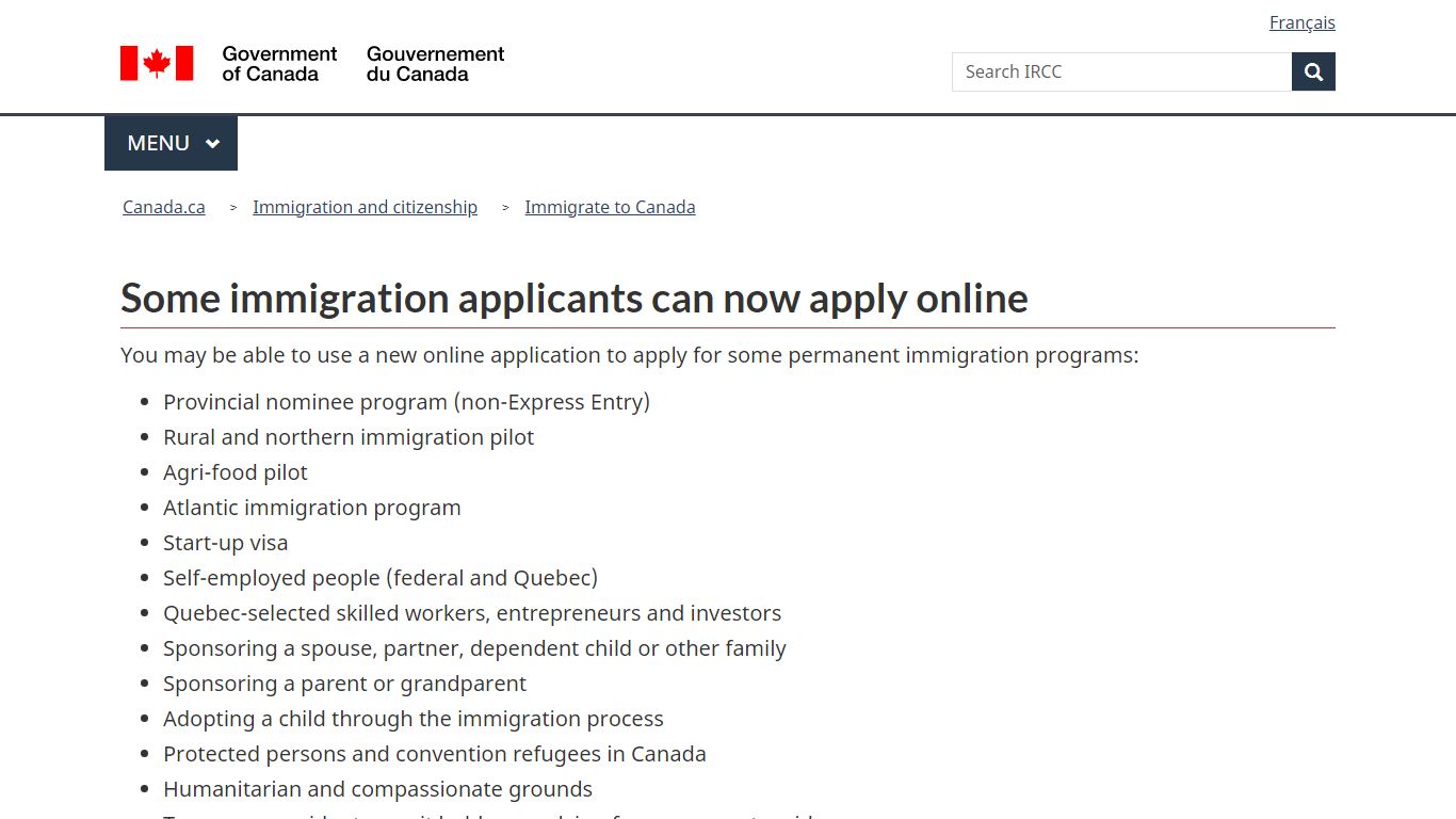 Some immigration applicants can now apply online - Canada.ca